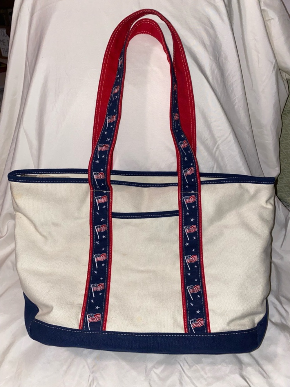 Joe Boxer Navy and‎ Cream Patriotic Canvas Tote